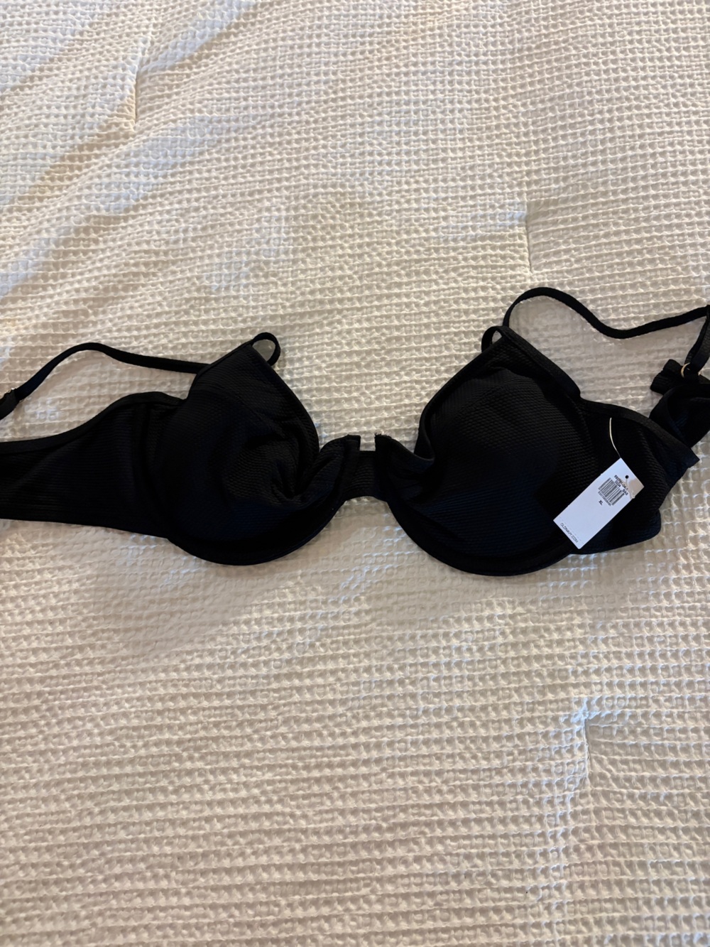 Old Navy Black Ribbed Underwire Bikini Top